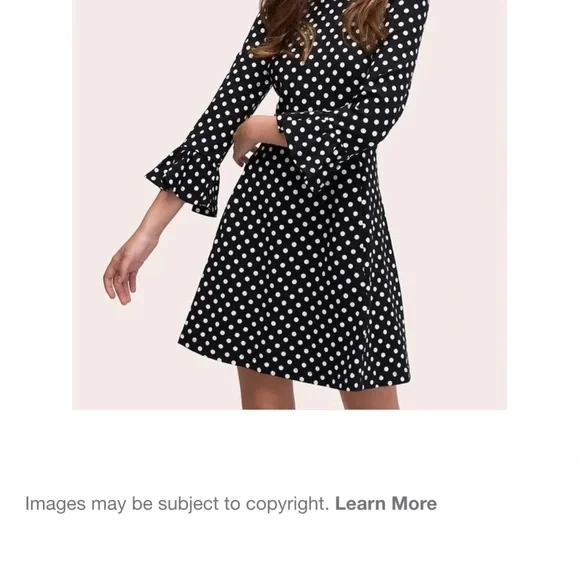 Kate spade dress sz large Polka Dot Black and White Dress - Picture 6 of 8